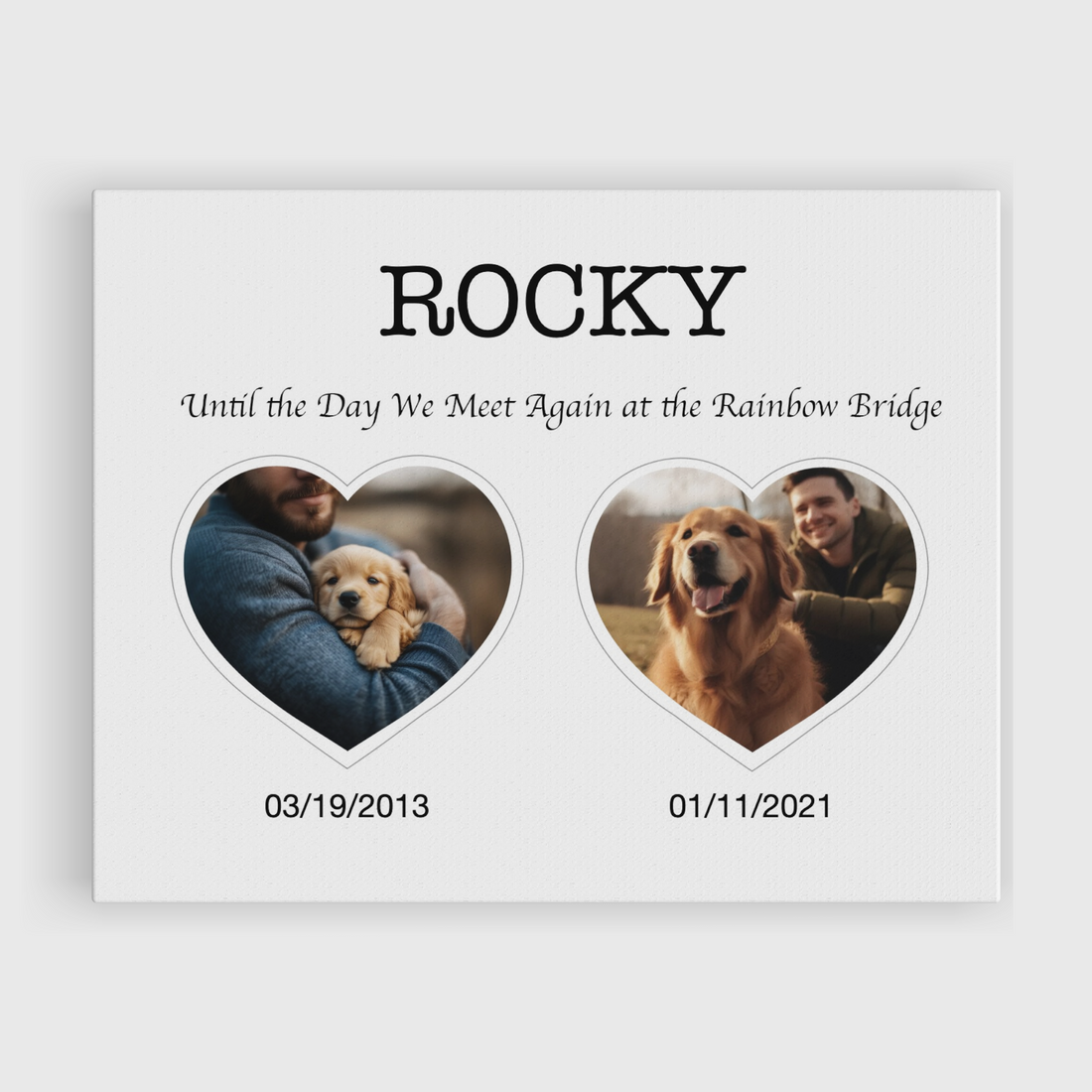 Until the Day We Meet Again at the Rainbow Bridge - Custom Canvas Print Pet Memorial