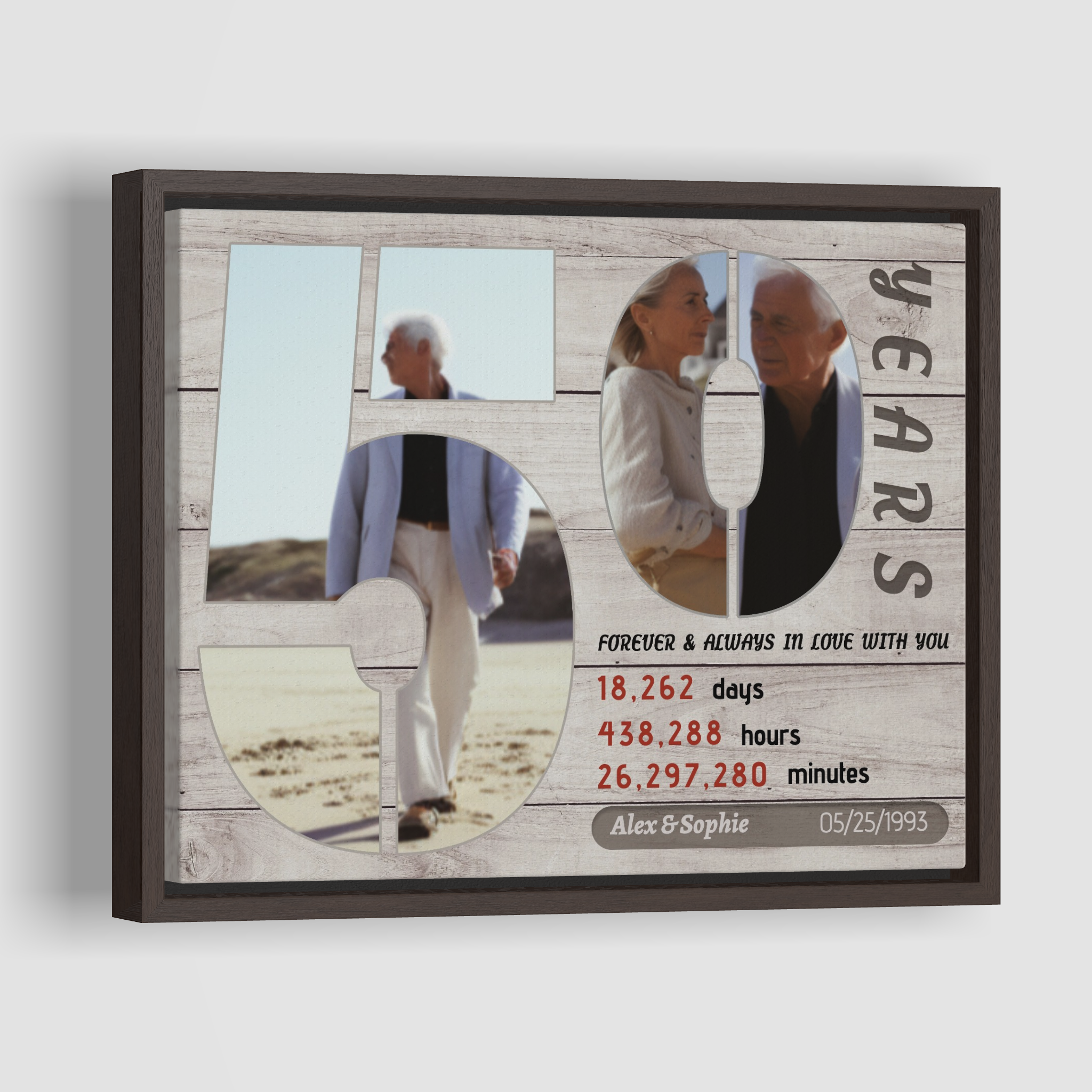 Photo Collage of Anniversary Year Numbers - Custom Anniversary Gift