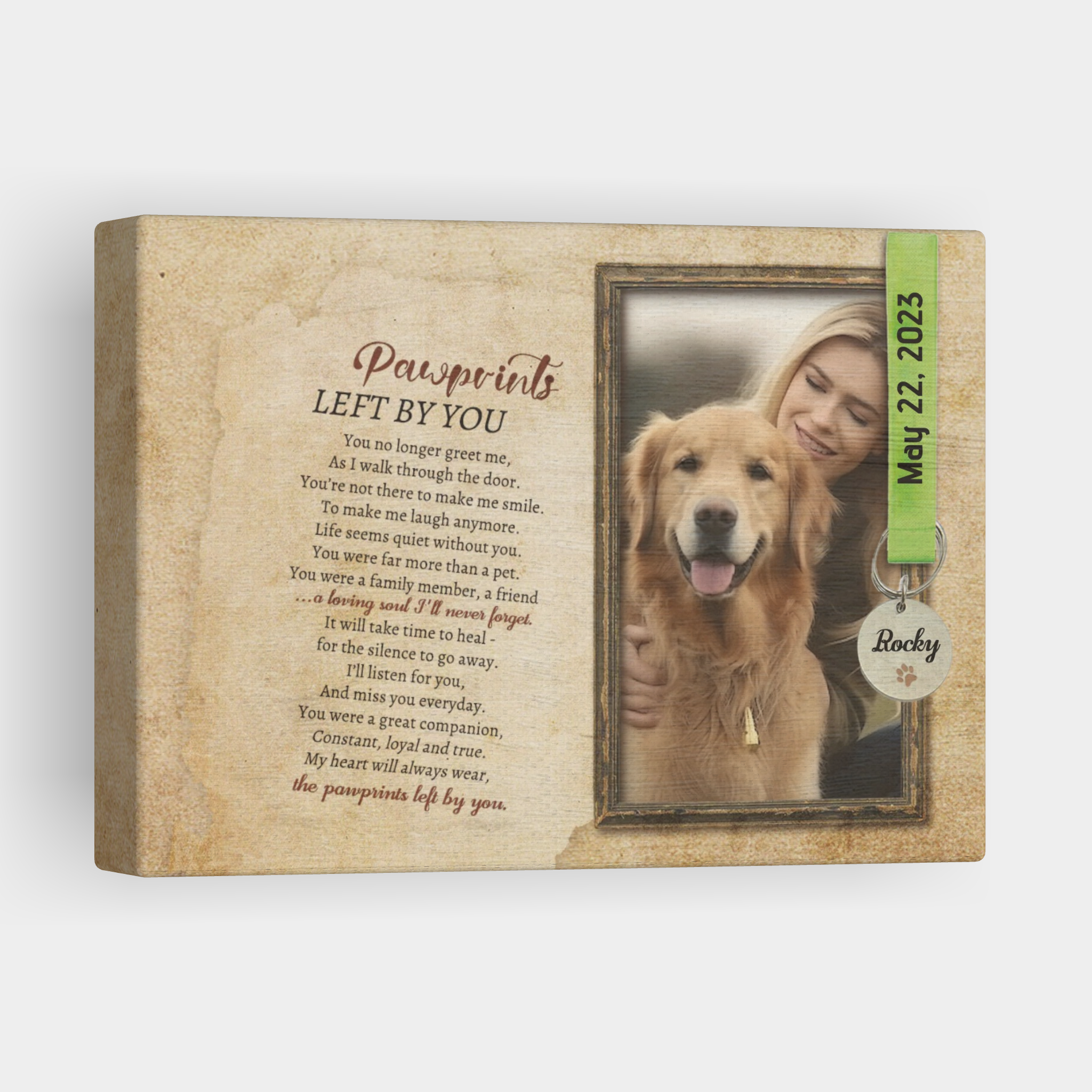 Pawprints Left By You, Hang and Place - Personalized Pet Memorial Print