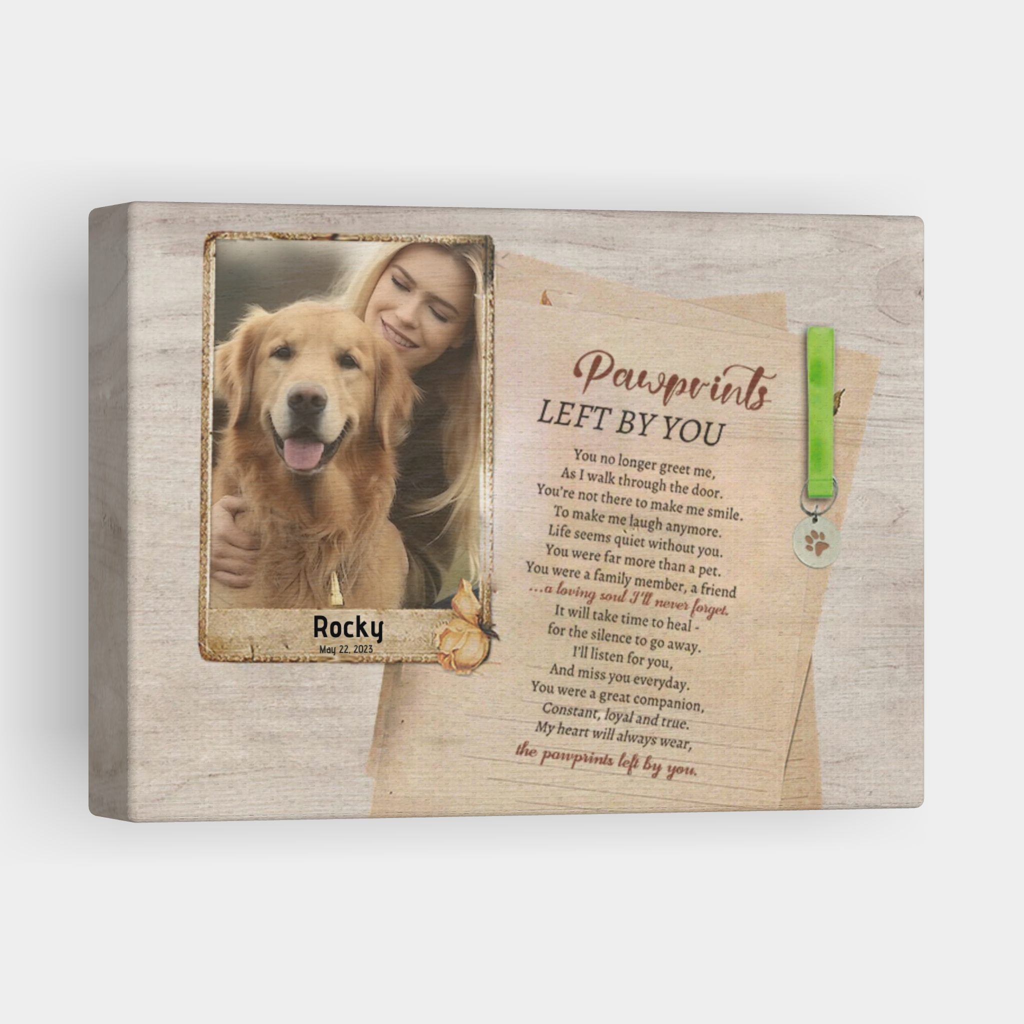 Pawprints Left By You, Hang and Place - Personalized Pet Memorial Print