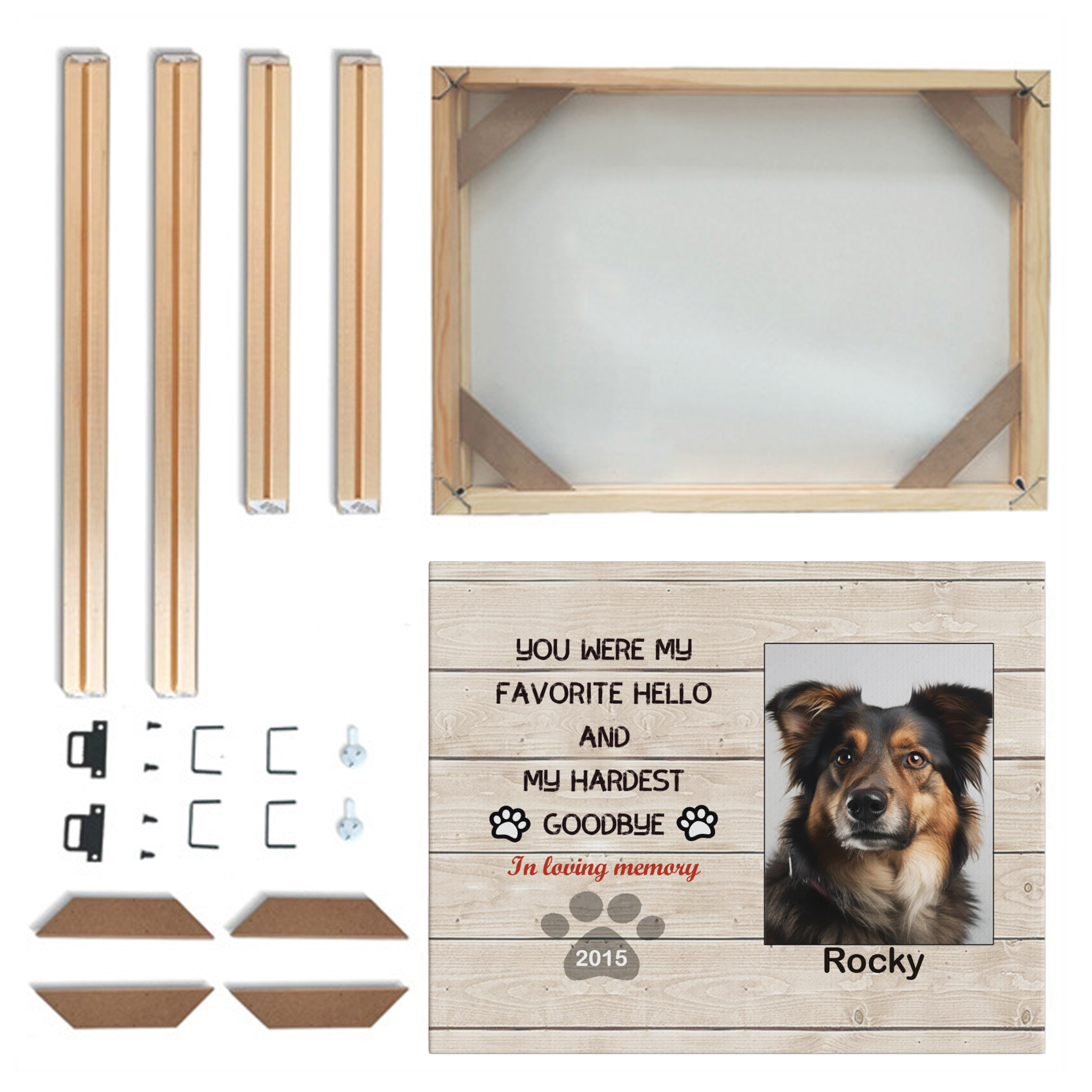 My Hardest Goodbye, Hang and Place - Custom Canvas Print Pet Memorial