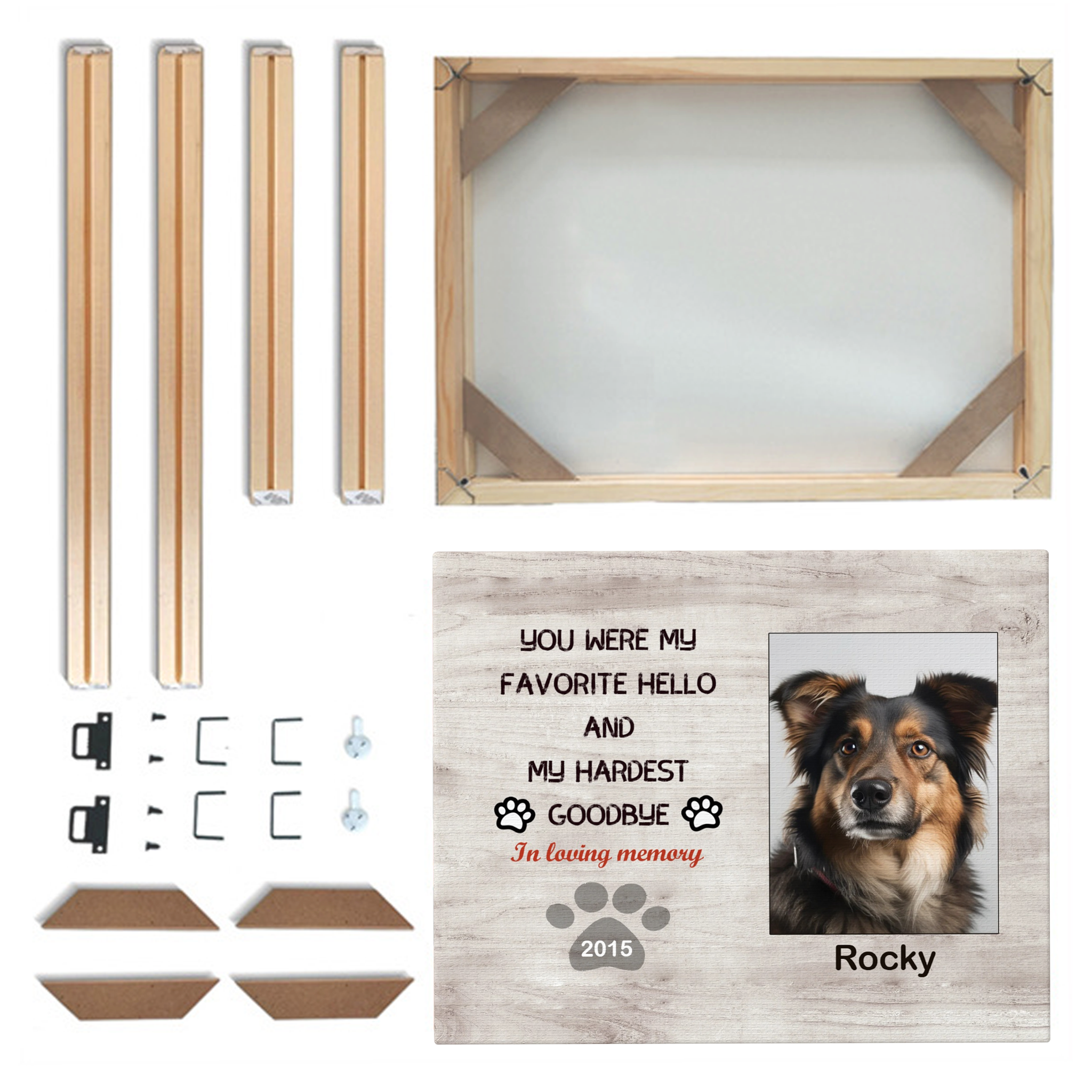 My Hardest Goodbye, Hang and Place - Custom Canvas Print Pet Memorial