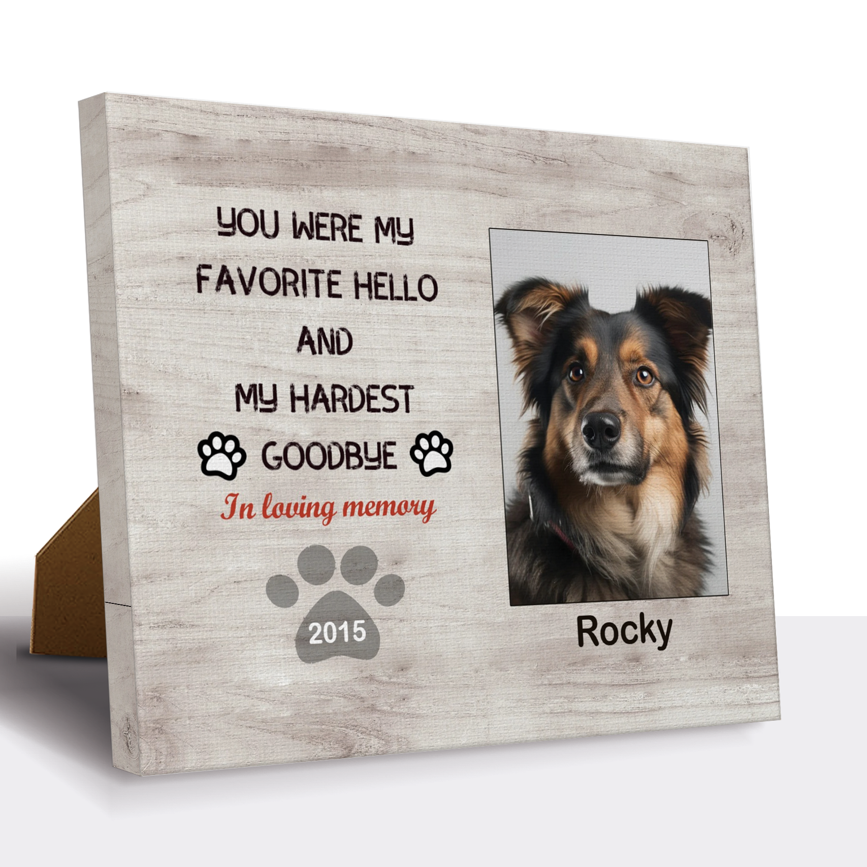 My Hardest Goodbye, Hang and Place - Custom Canvas Print Pet Memorial