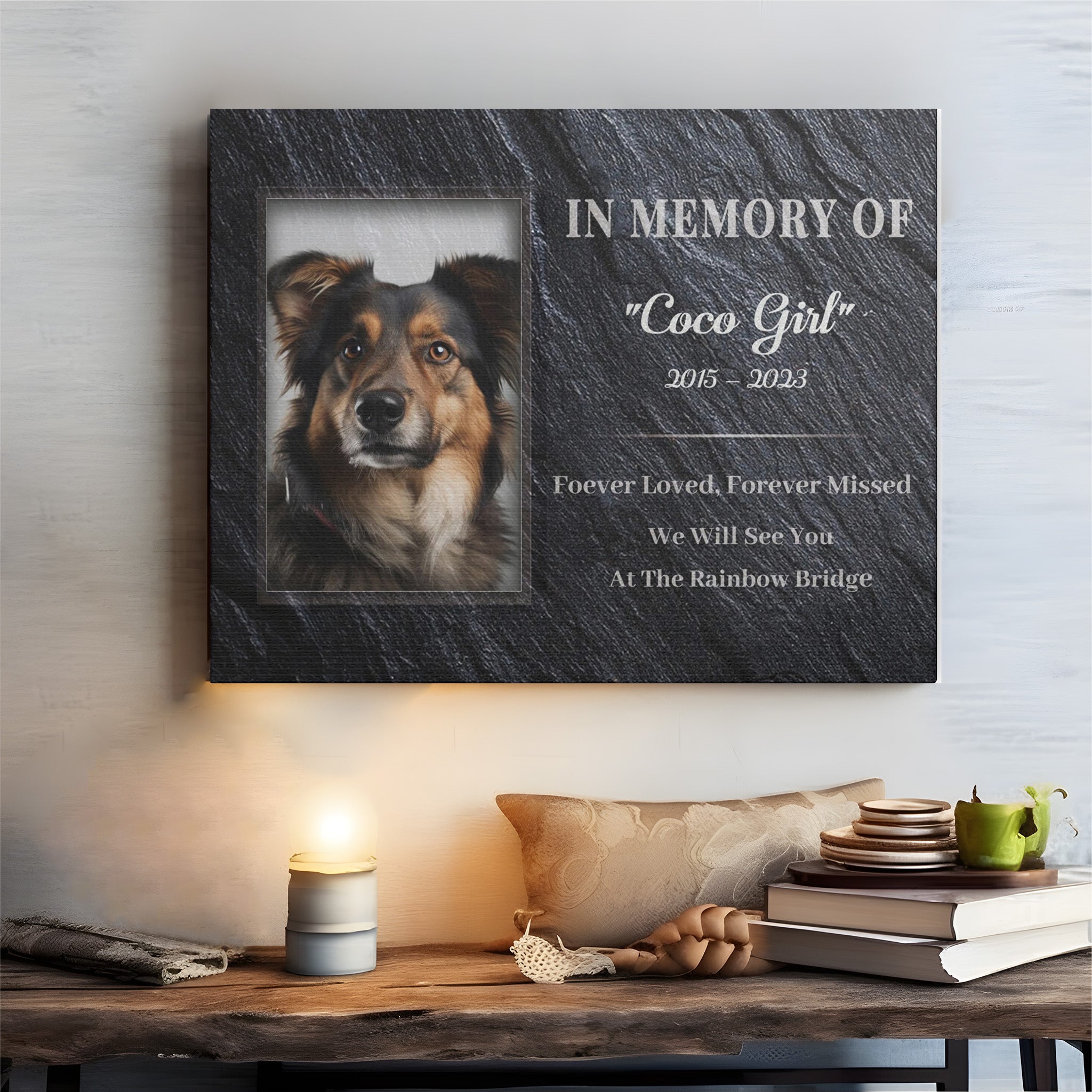 Pet Gravestone Canvas - Personalized Canvas Print Pet Memorial