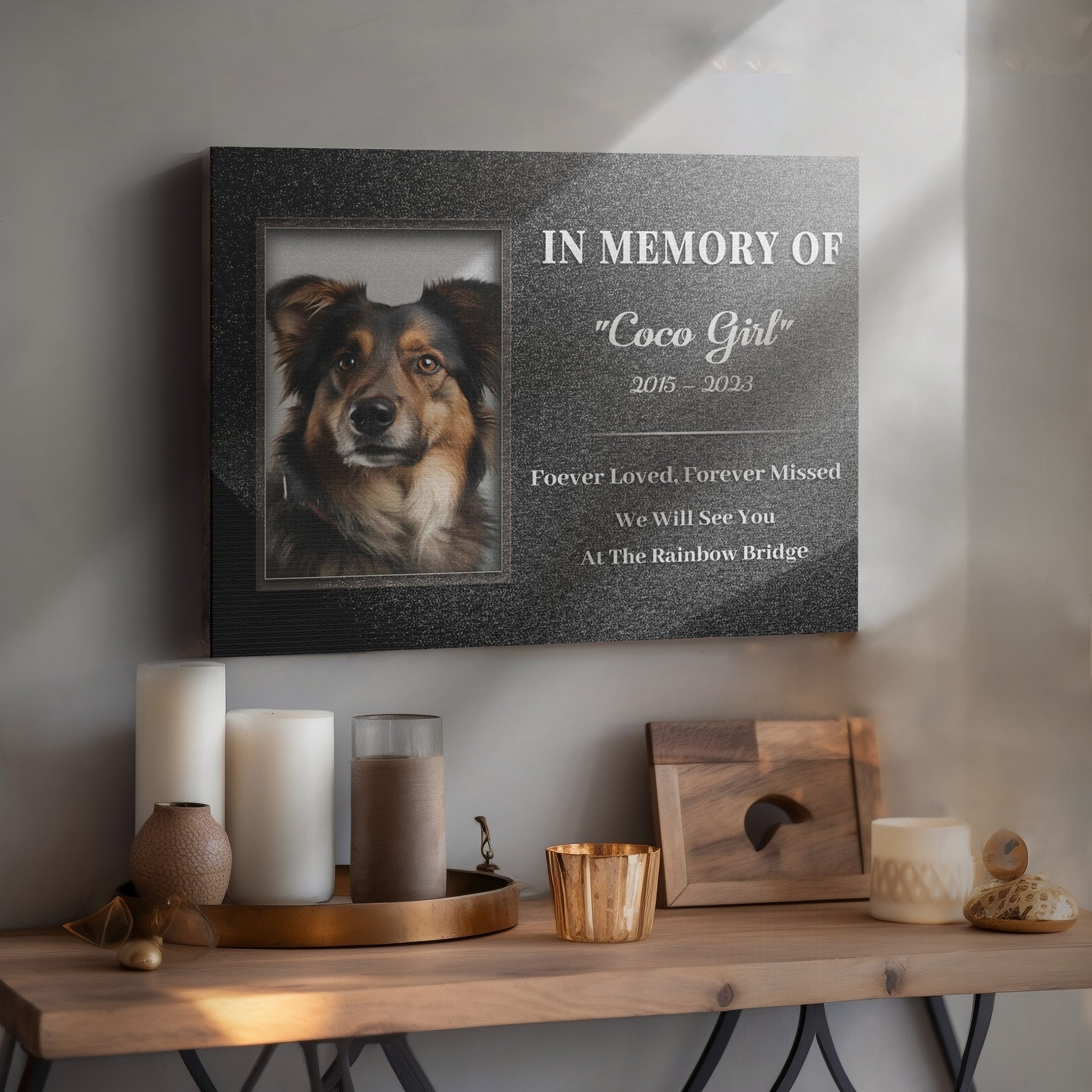 Pet Gravestone Canvas - Personalized Canvas Print Pet Memorial