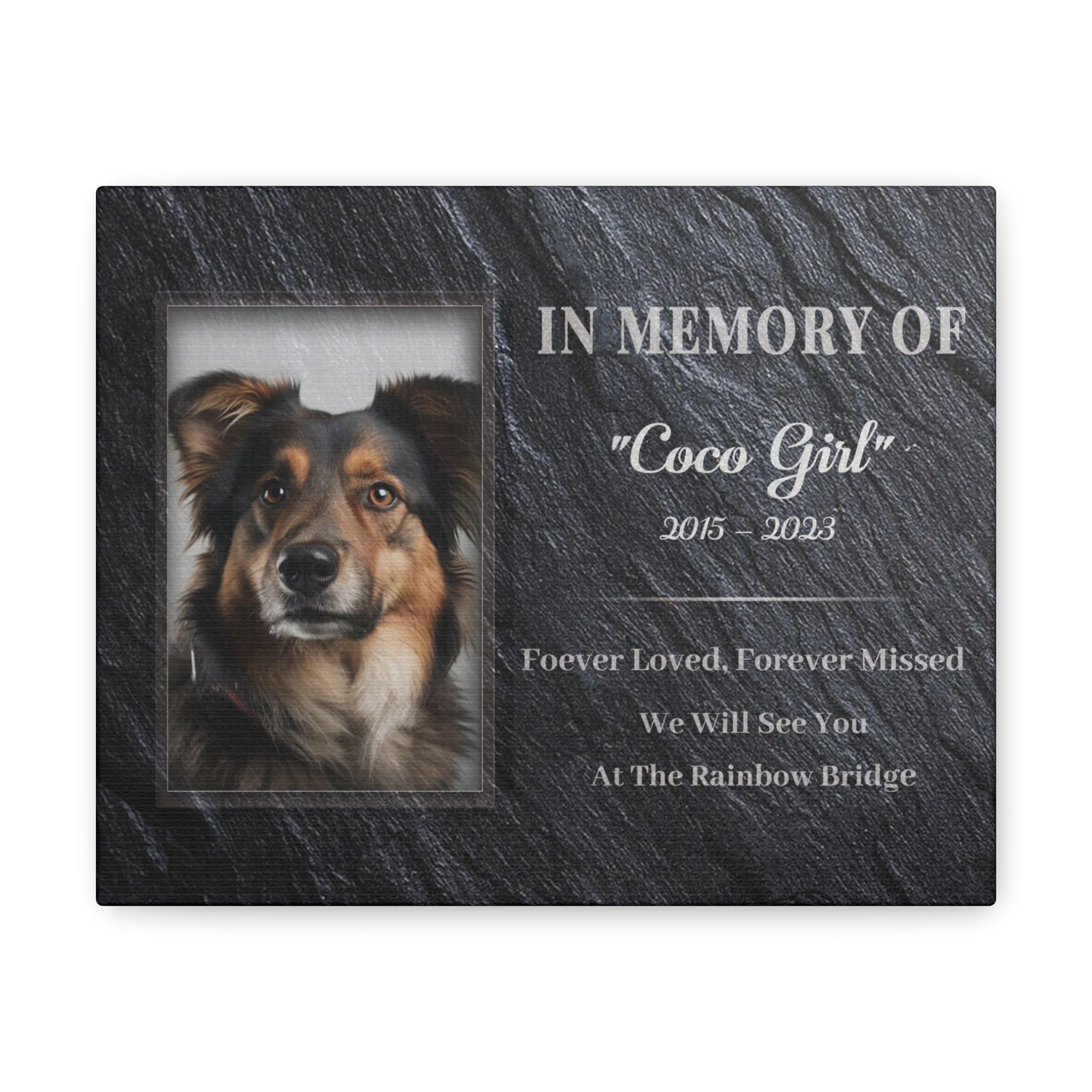 Pet Gravestone Canvas - Personalized Canvas Print Pet Memorial