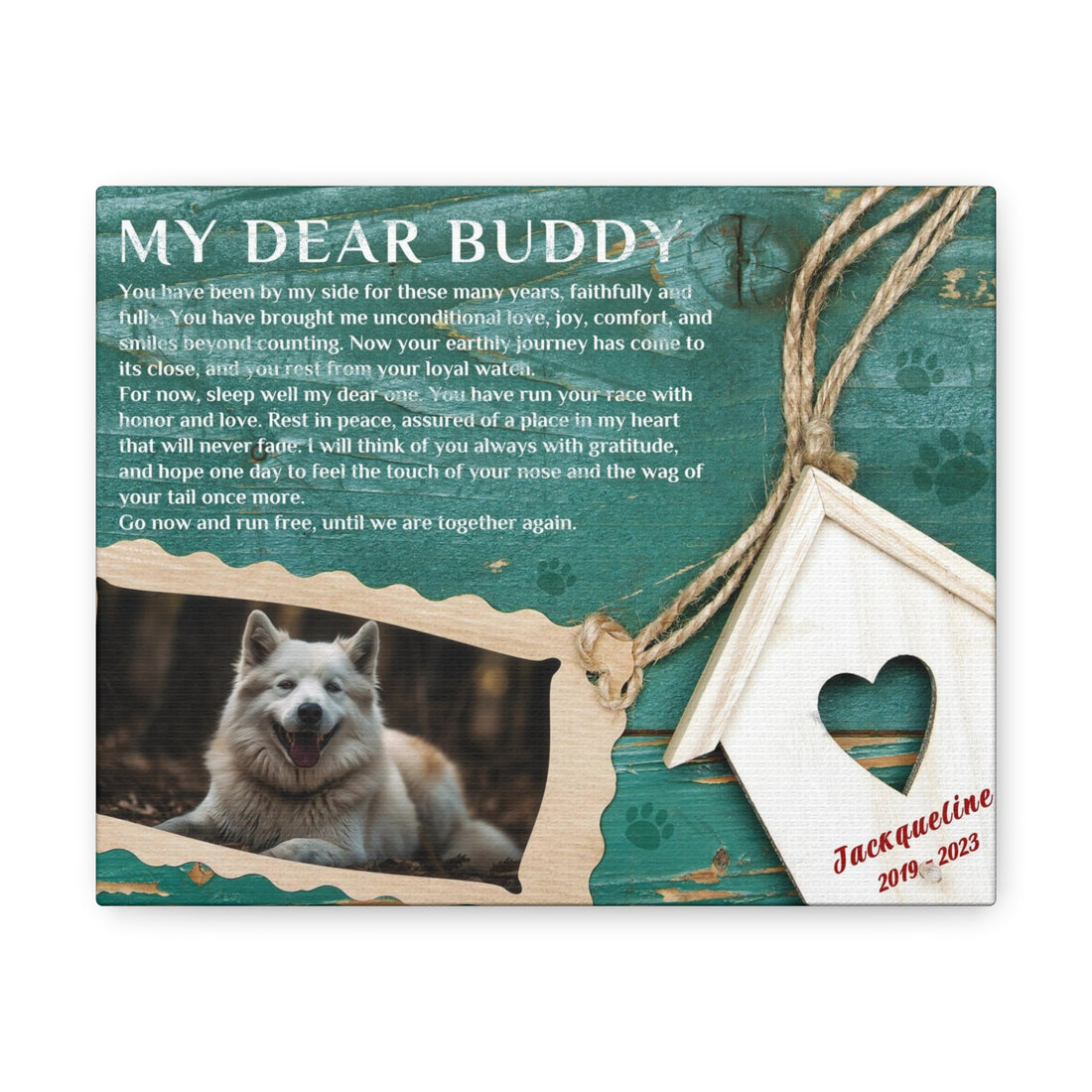 Run Free - Personalized Canvas Print Pet Memorial
