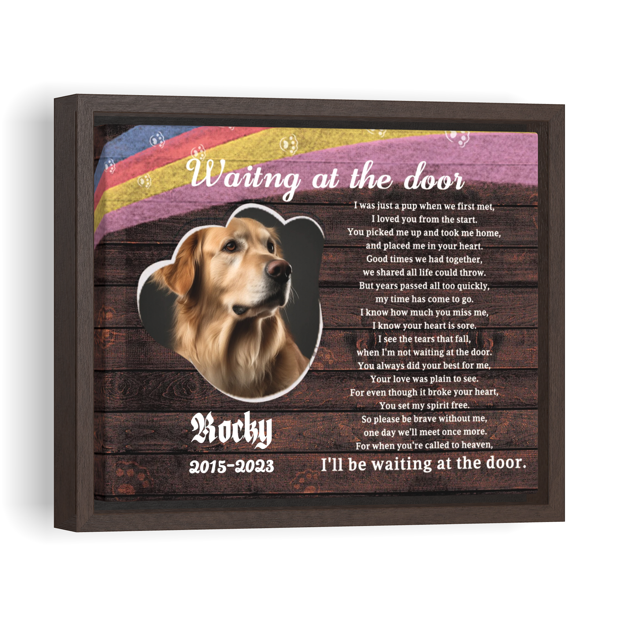 Waiting at the door - Personalized Canvas Print Pet Memorial
