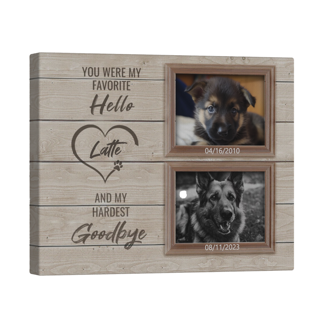 My Hardest Goodbye - Personalized Canvas Print Pet Memorial
