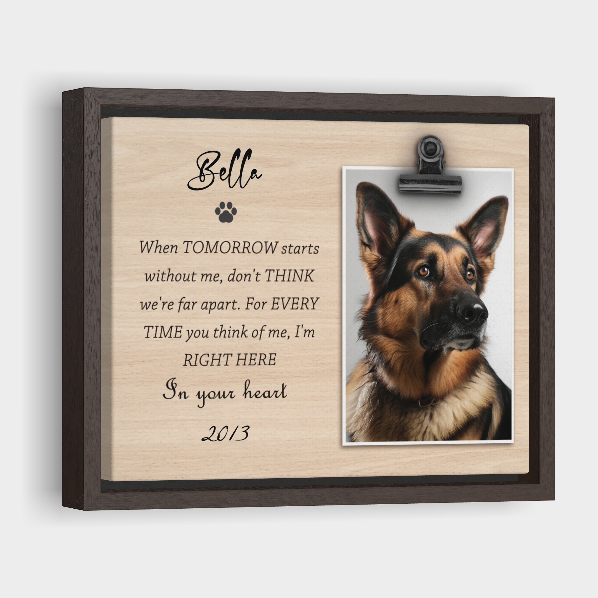When Tomorrow Starts without Me - Personalized Pet Memorial Print