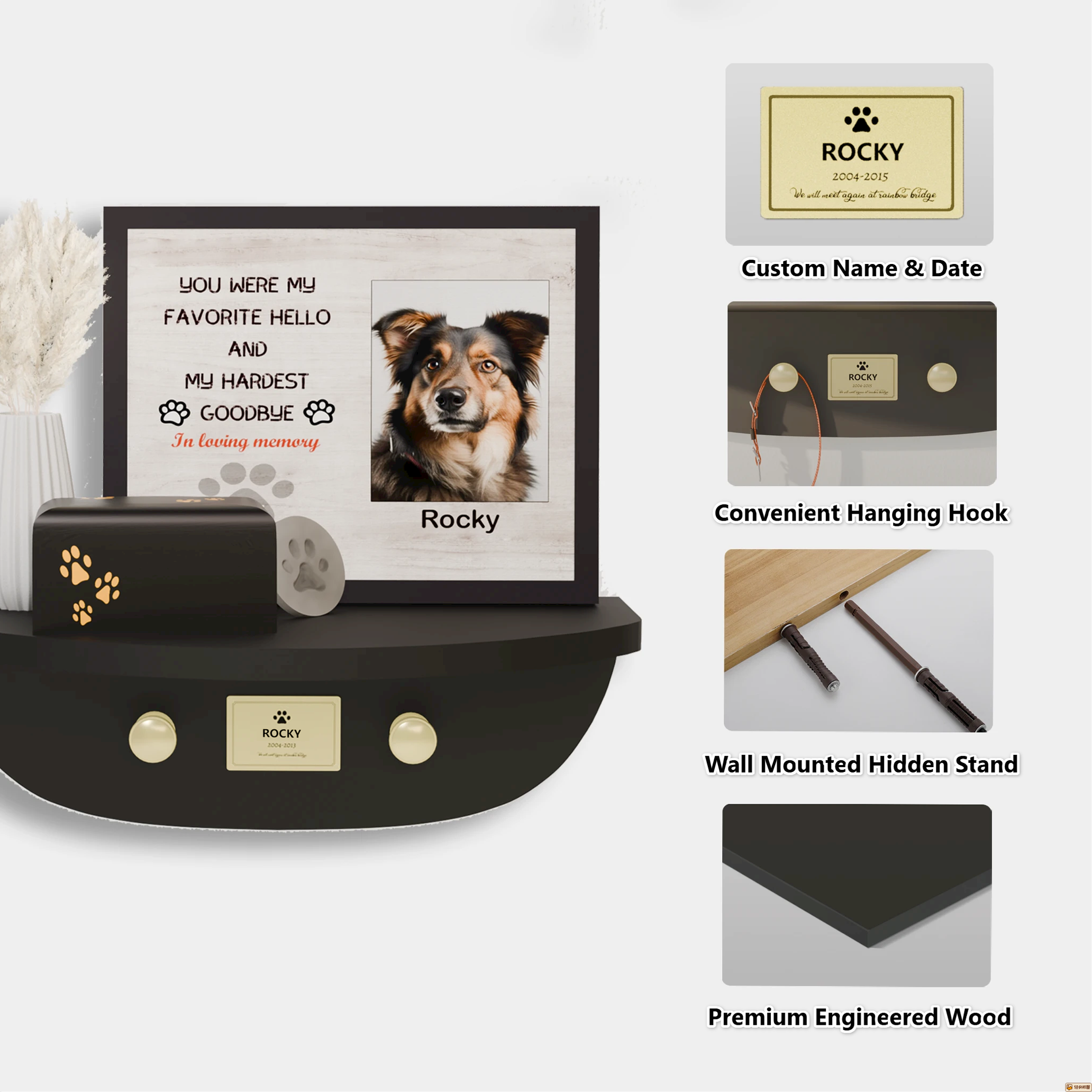 Wall‑Mounted Pet Memorial Shelf