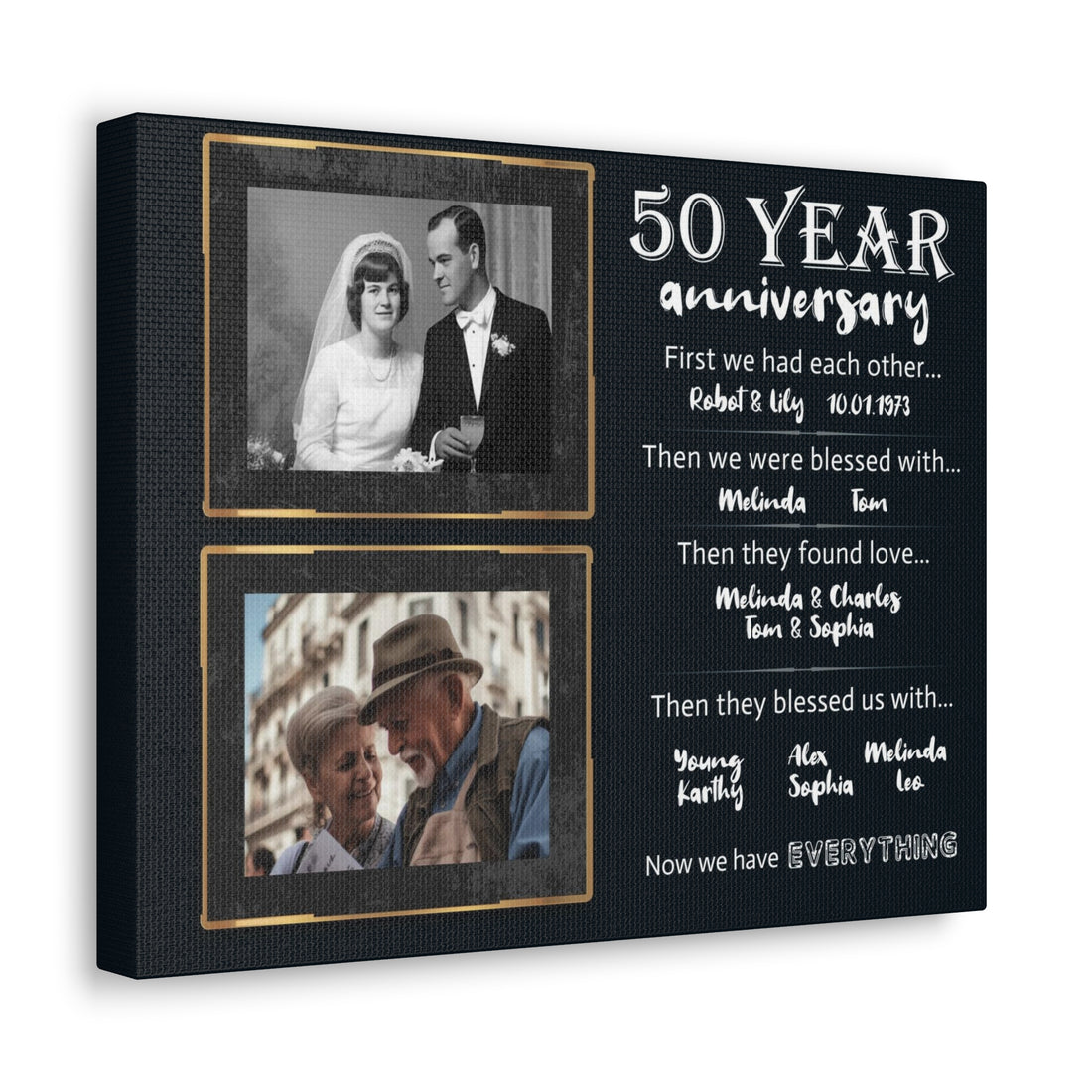 Our Family - Personalized 50th Year Anniversary Canvas Print