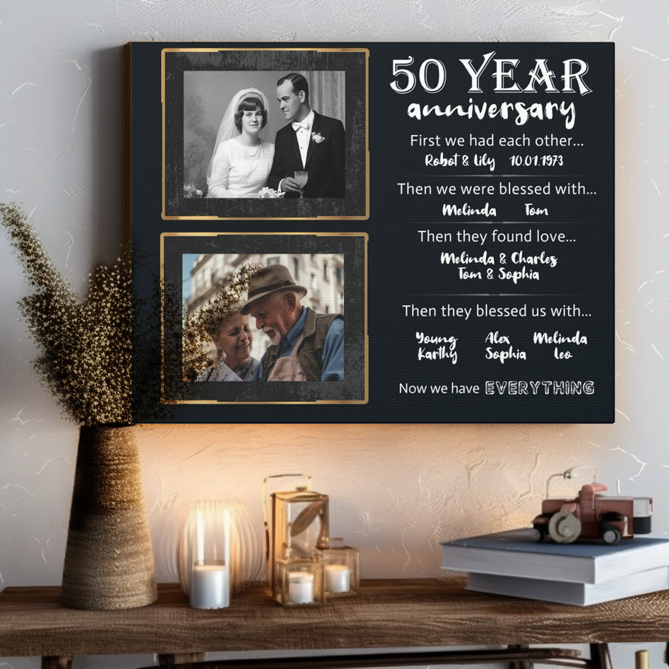 Our Family - Personalized 50th Year Anniversary Canvas Print