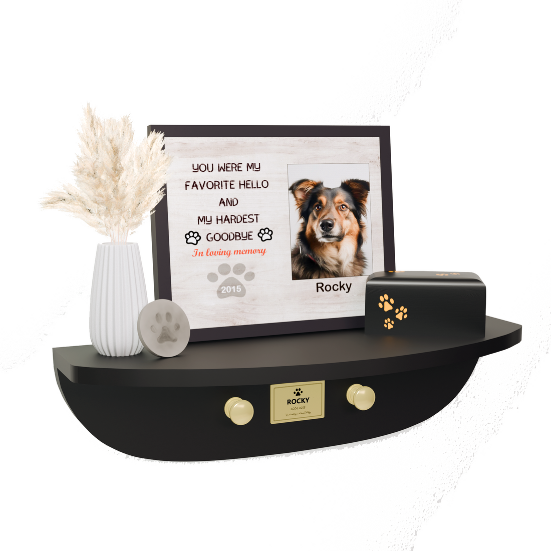 Wall‑Mounted Pet Memorial Shelf