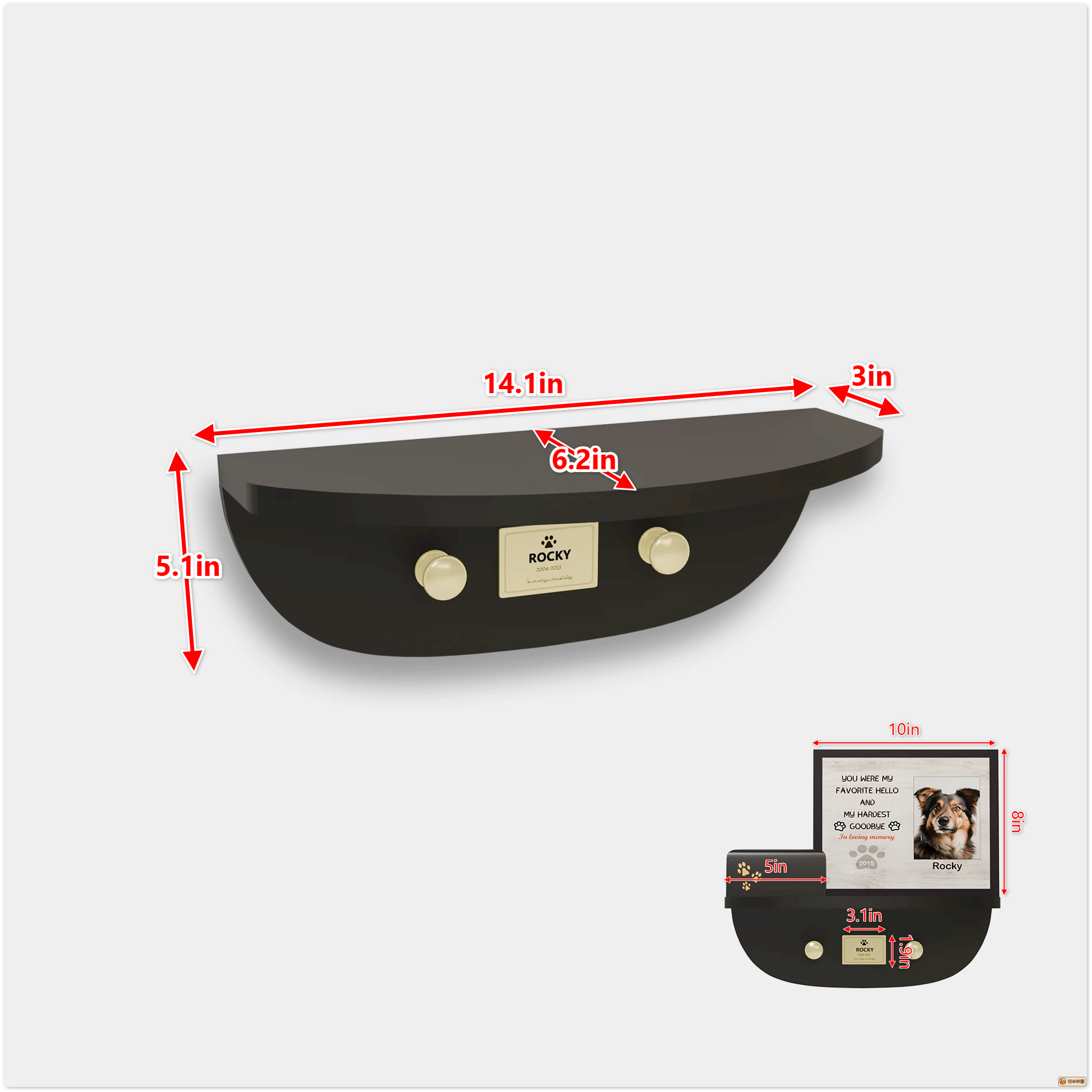 Wall‑Mounted Pet Memorial Shelf