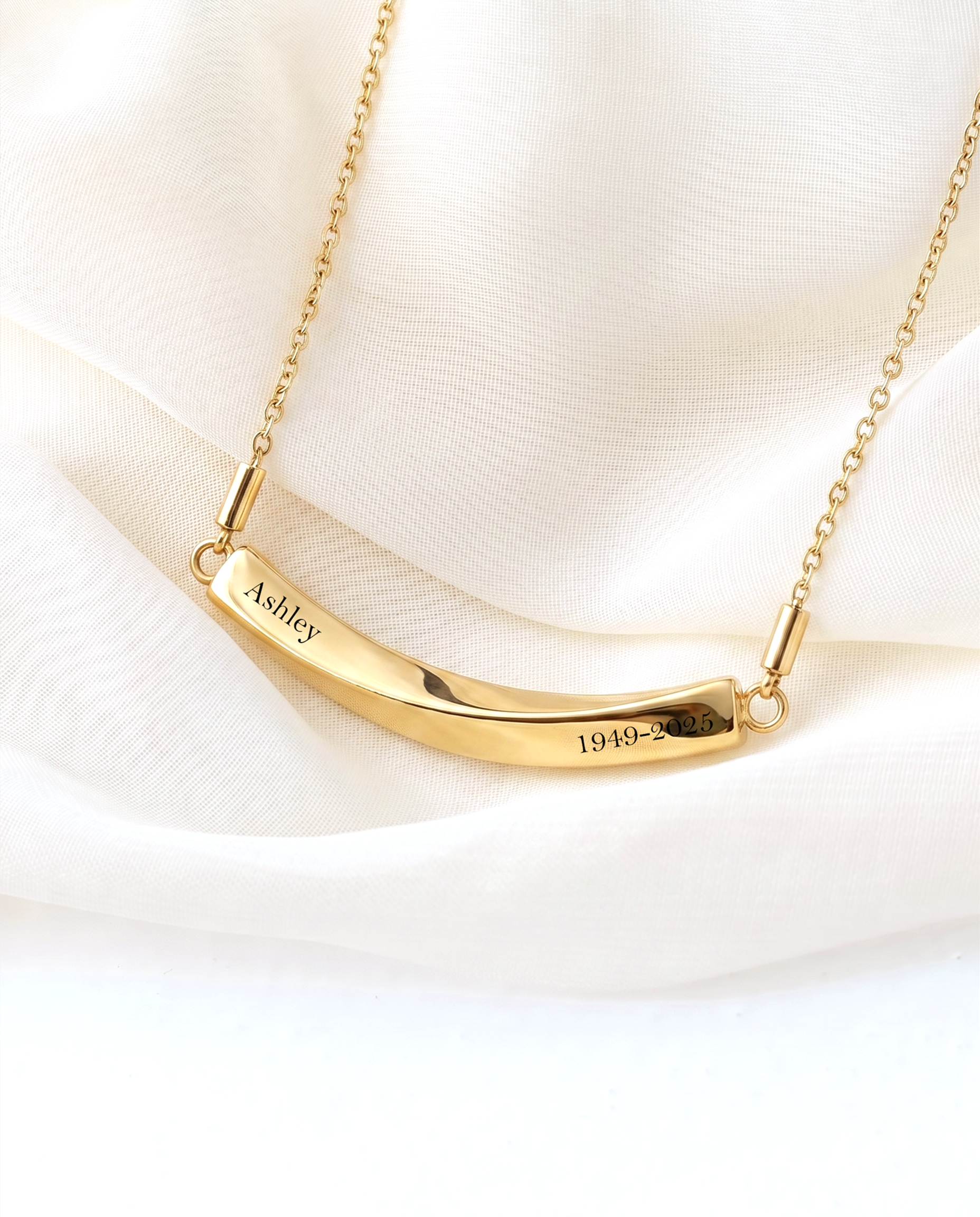 The Curved Bar Urn Necklace
