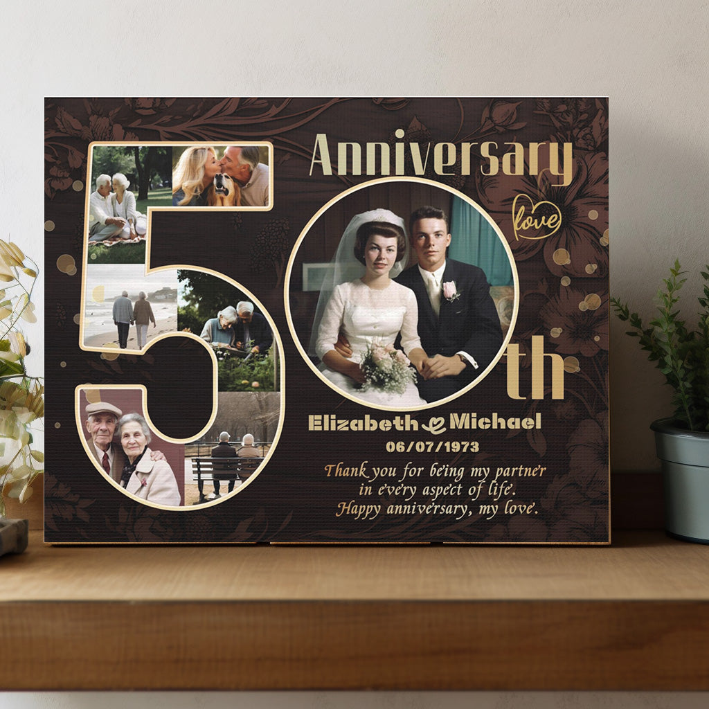 My Partner  - Personalized 50th Year Anniversary Collage Canvas Print