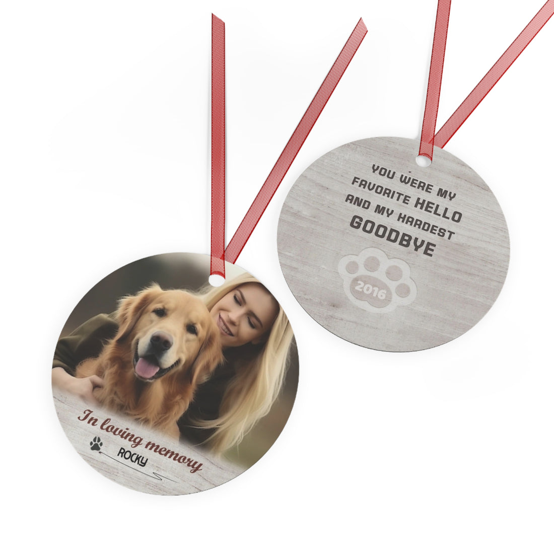 My Hardest Goodbye - Personalized Metal Ornament