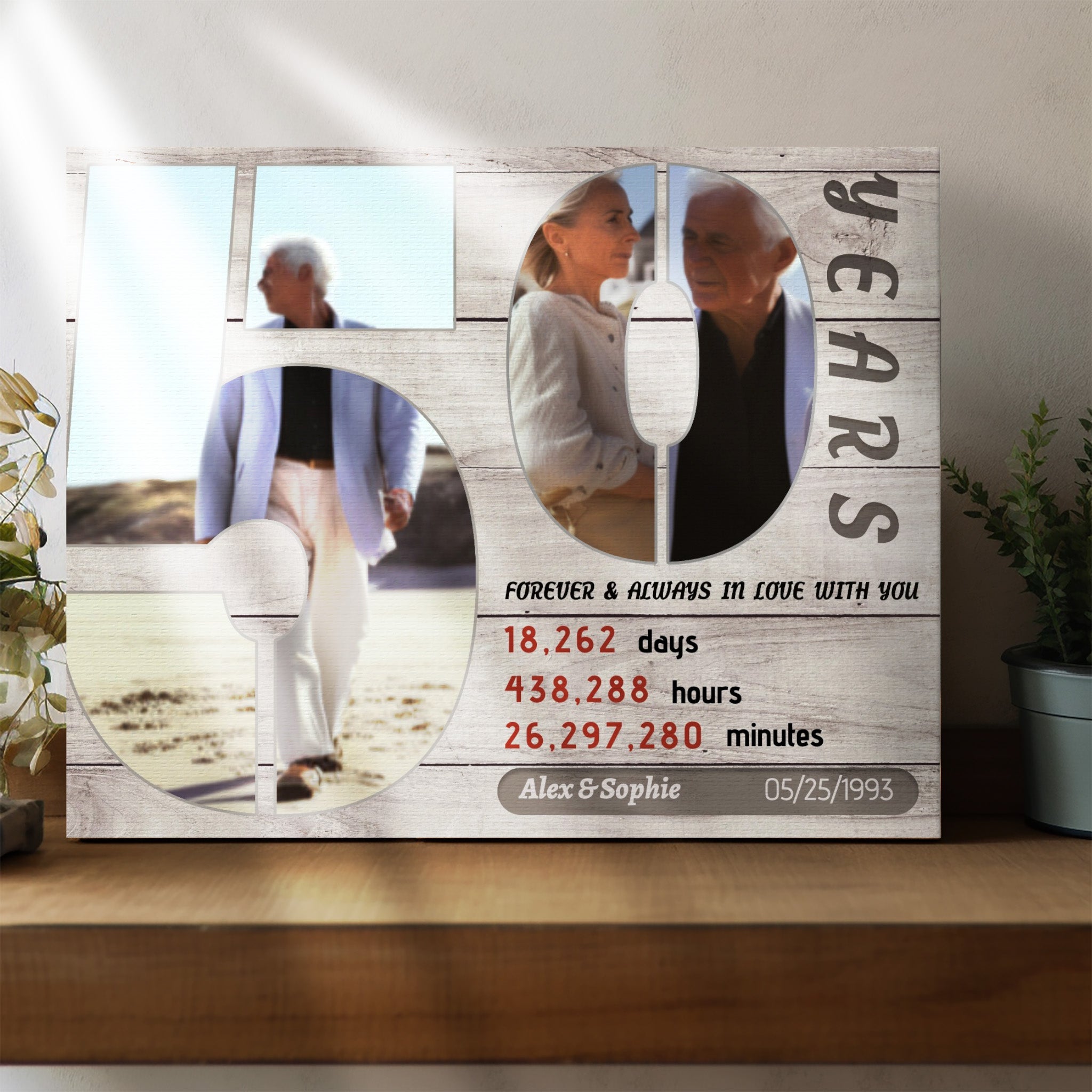 Photo Collage of Anniversary Year Numbers - Custom Anniversary Gift