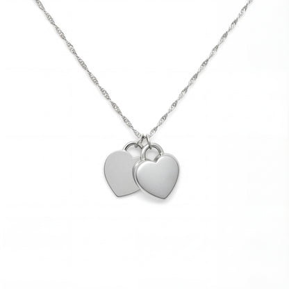 Heart Urn Necklace — Personalized 14K Gold–Plated Double Heart Cremation Pendant