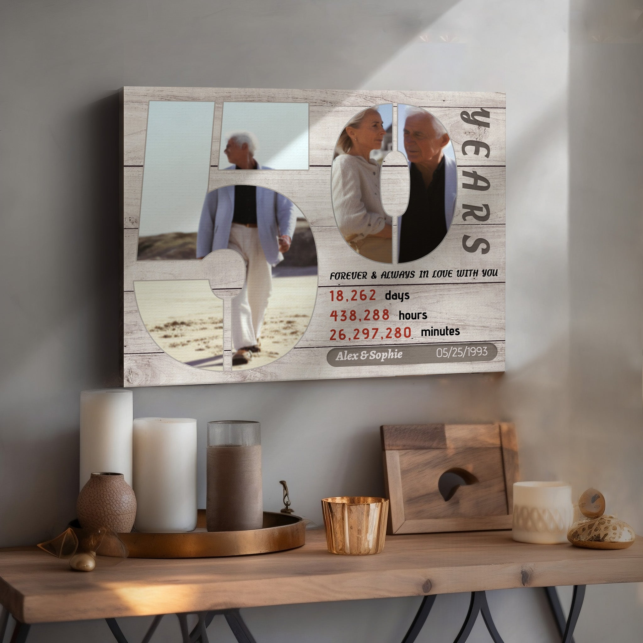 Photo Collage of Anniversary Year Numbers - Custom Anniversary Gift
