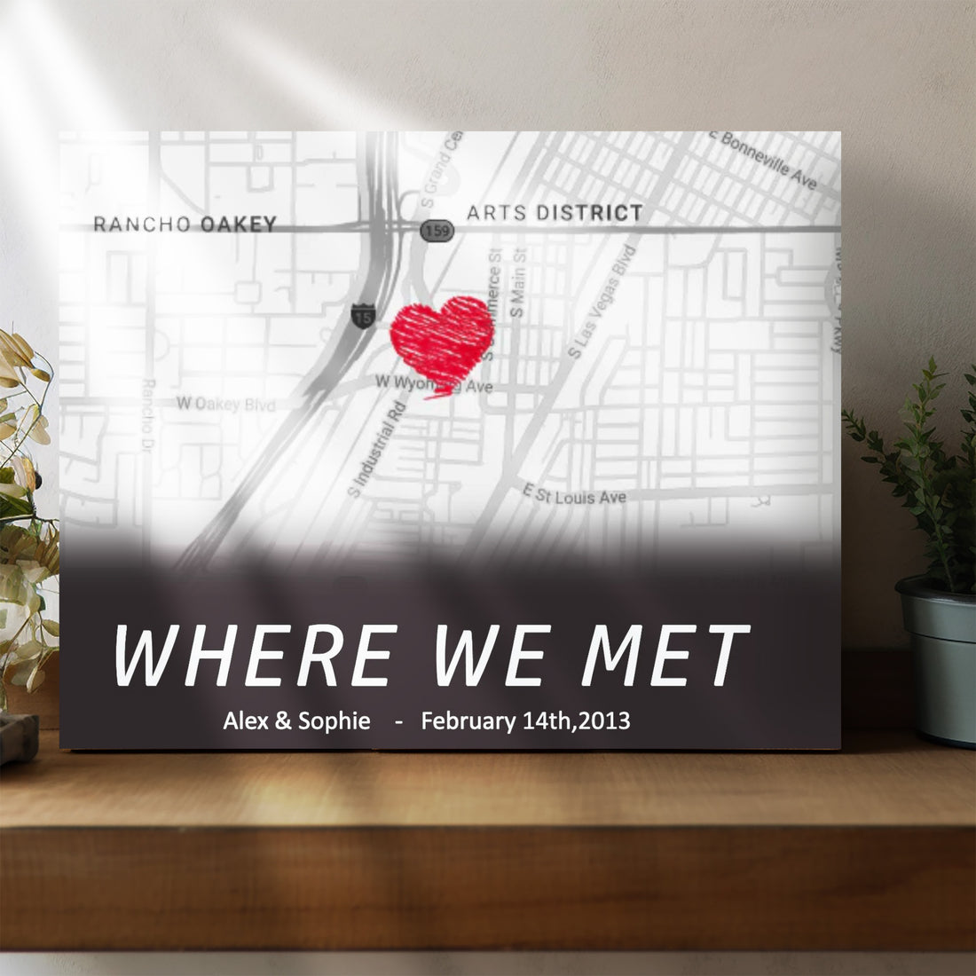 Where We Met - Custom Map Canvas Print