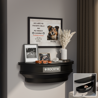 Wall‑Mounted Pet Memorial Shelf with Storage Compartment 