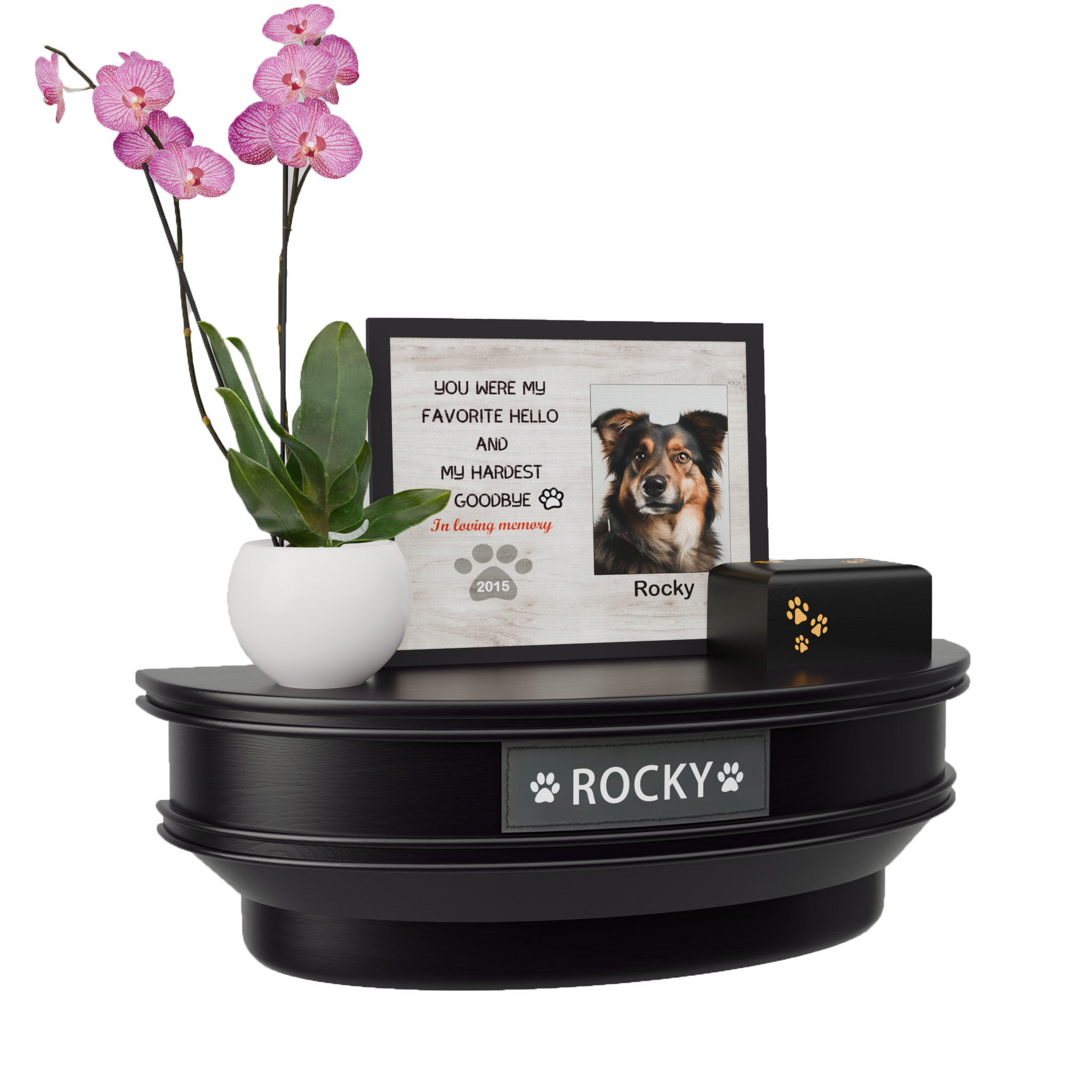 Wall‑Mounted Pet Memorial Shelf with Storage Compartment 