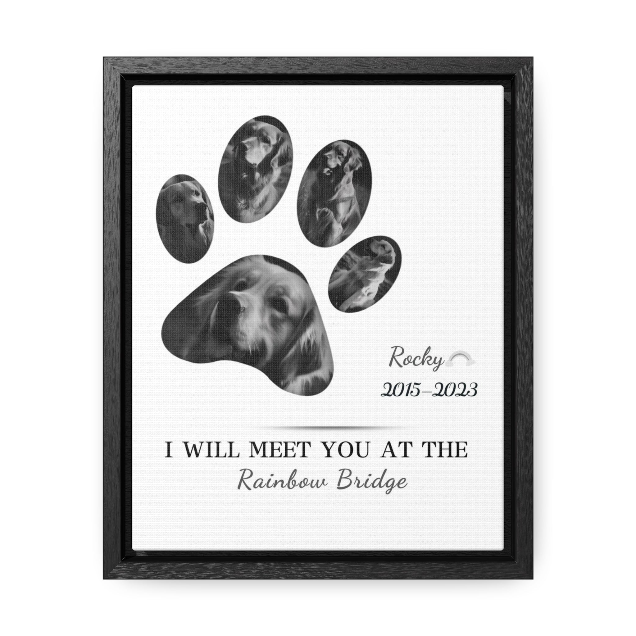 Minimalist Dog Paw Print - Personalized Canvas Print Pet Memorial