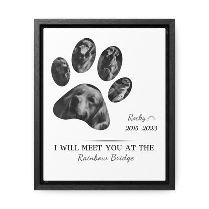 Minimalist Dog Paw Print - Personalized Canvas Print Pet Memorial