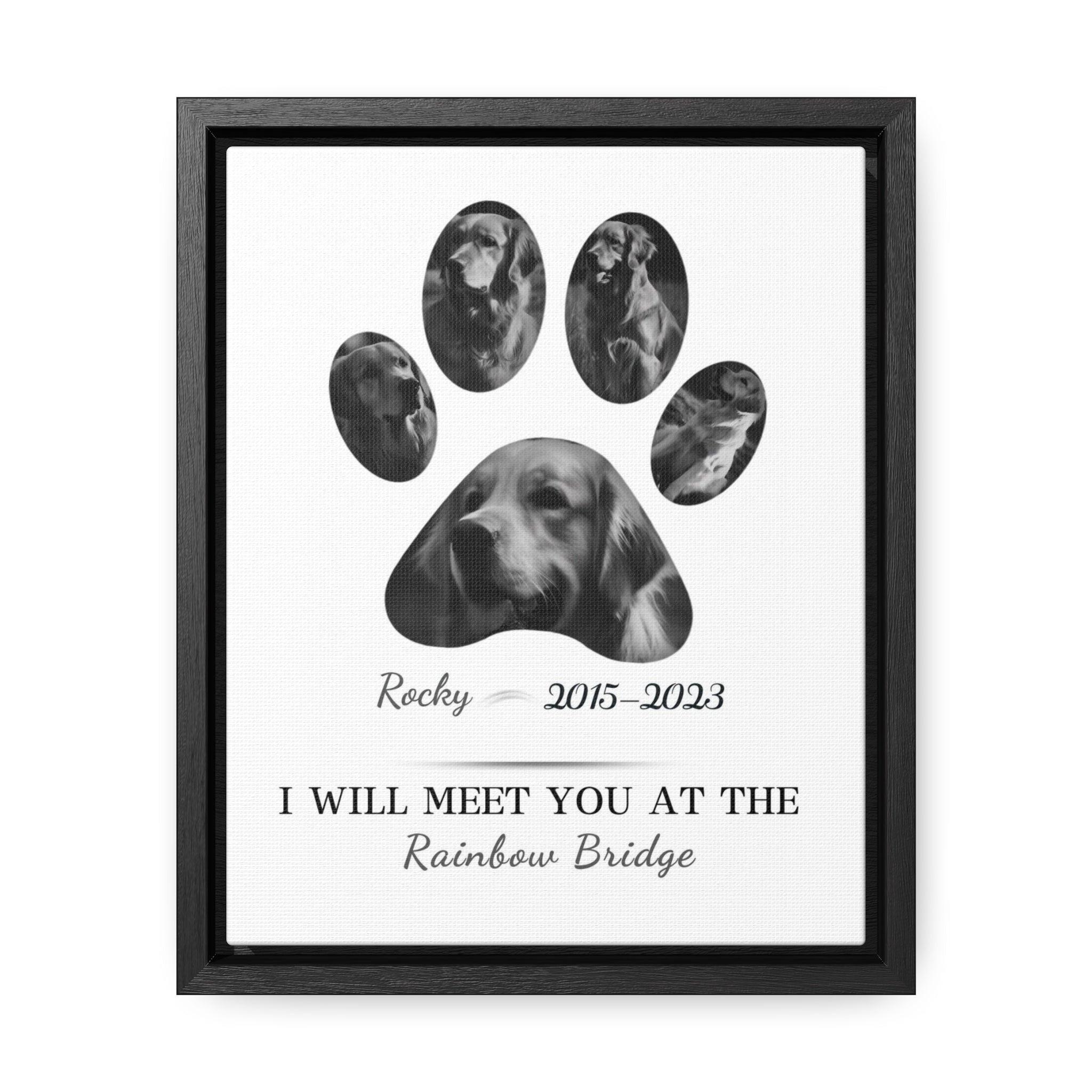 Minimalist Dog Paw Print - Personalized Canvas Print Pet Memorial