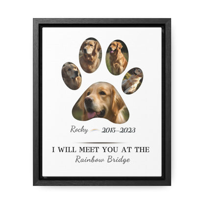 Minimalist Dog Paw Print - Personalized Canvas Print Pet Memorial