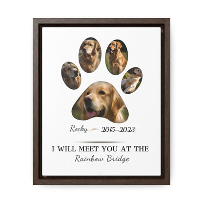 Minimalist Dog Paw Print - Personalized Canvas Print Pet Memorial