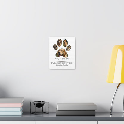 Minimalist Dog Paw Print - Personalized Canvas Print Pet Memorial