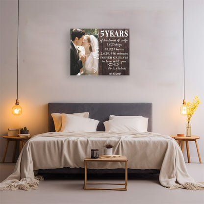 Forever ＆ Always In Love With You - 5th Anniversary Custom Canvas Gift