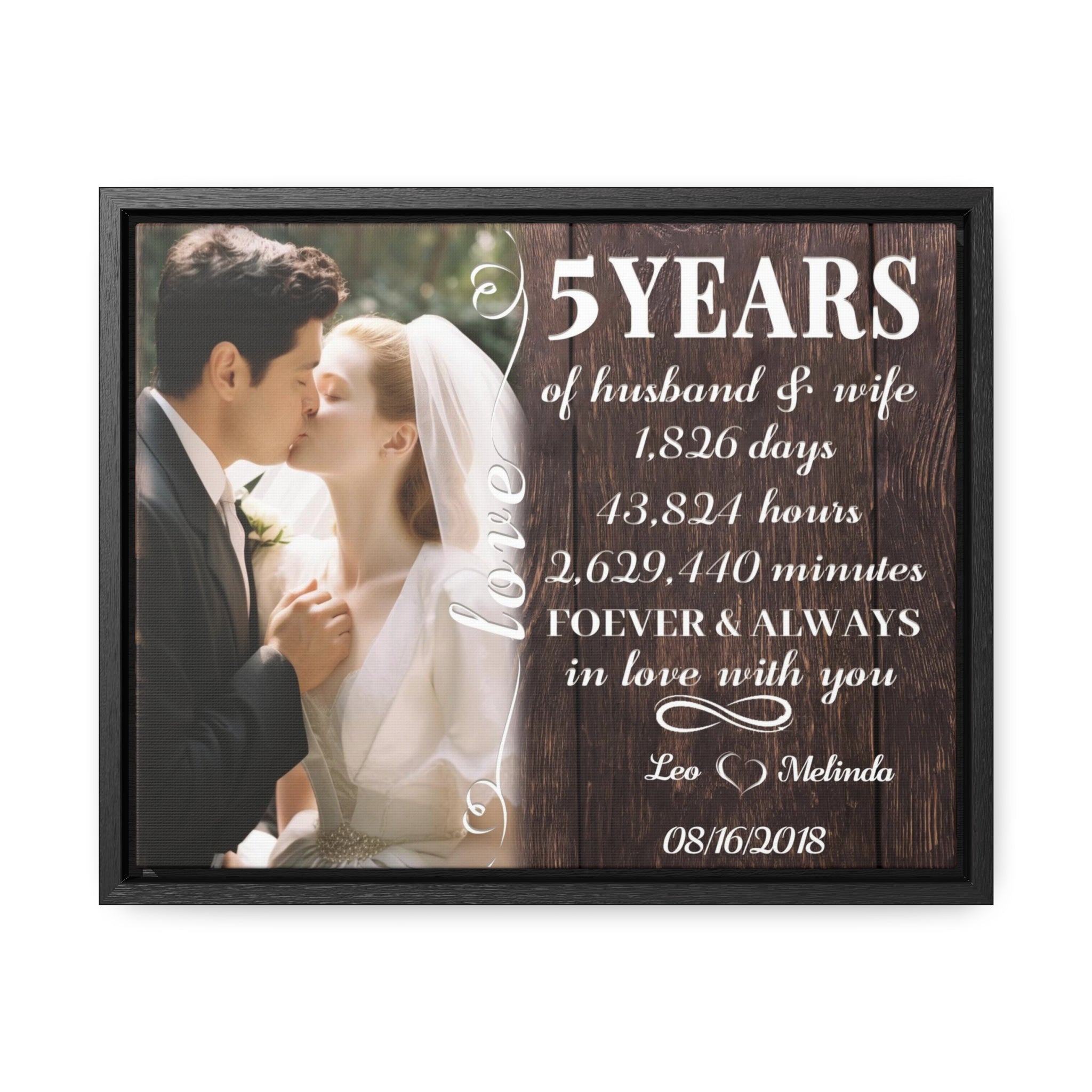 Forever ＆ Always In Love With You - 5th Anniversary Custom Canvas Gift