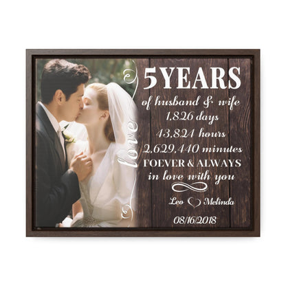 Forever ＆ Always In Love With You - 5th Anniversary Custom Canvas Gift