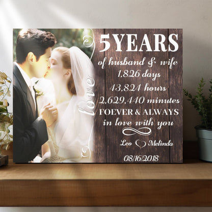 Forever ＆ Always In Love With You - 5th Anniversary Custom Canvas Gift