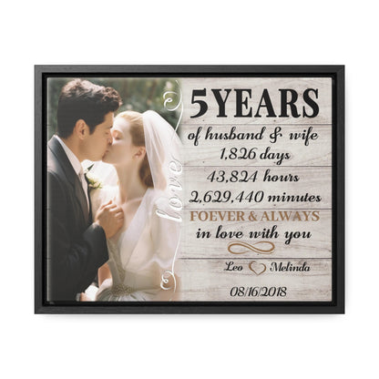 Forever ＆ Always In Love With You - 5th Anniversary Custom Canvas Gift