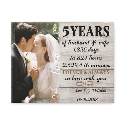 Forever ＆ Always In Love With You - 5th Anniversary Custom Canvas Gift