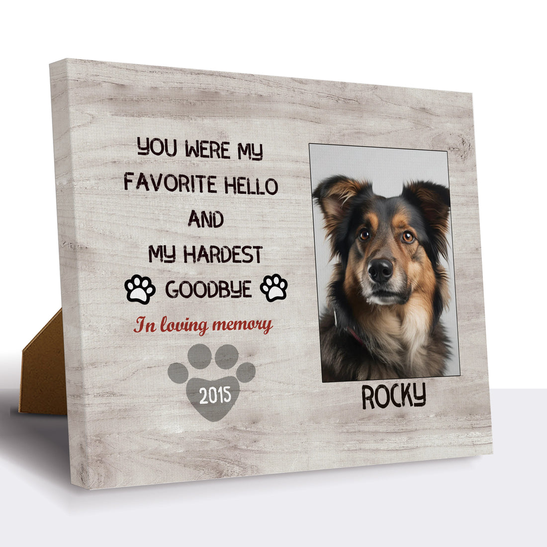 My Hardest Goodbye, Hang and Place - Personalized Canvas Print Pet Memorial