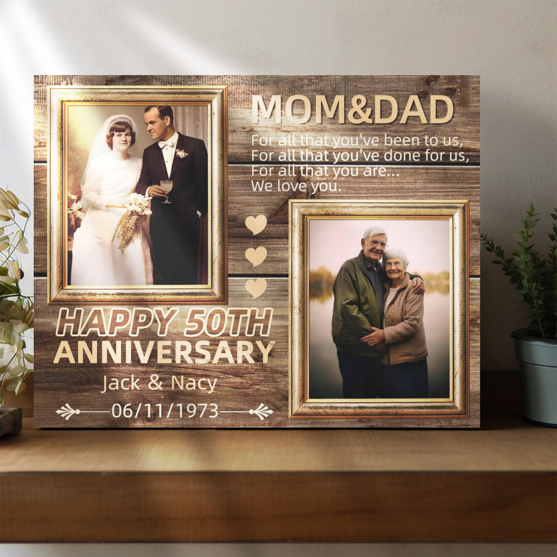 Mom &amp; Dad - Personalized 50th Year Anniversary Canvas Print