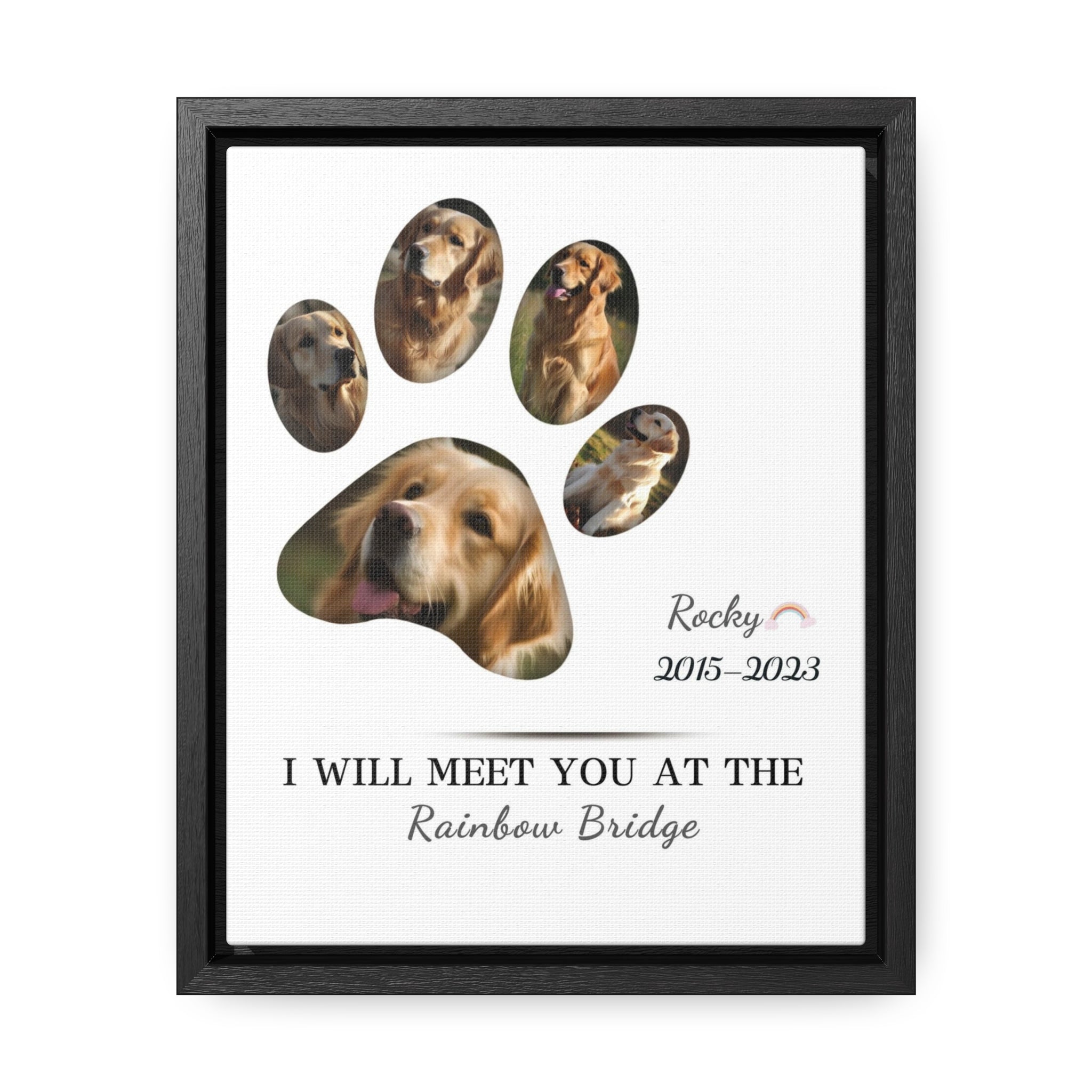 Minimalist Dog Paw Print - Personalized Canvas Print Pet Memorial