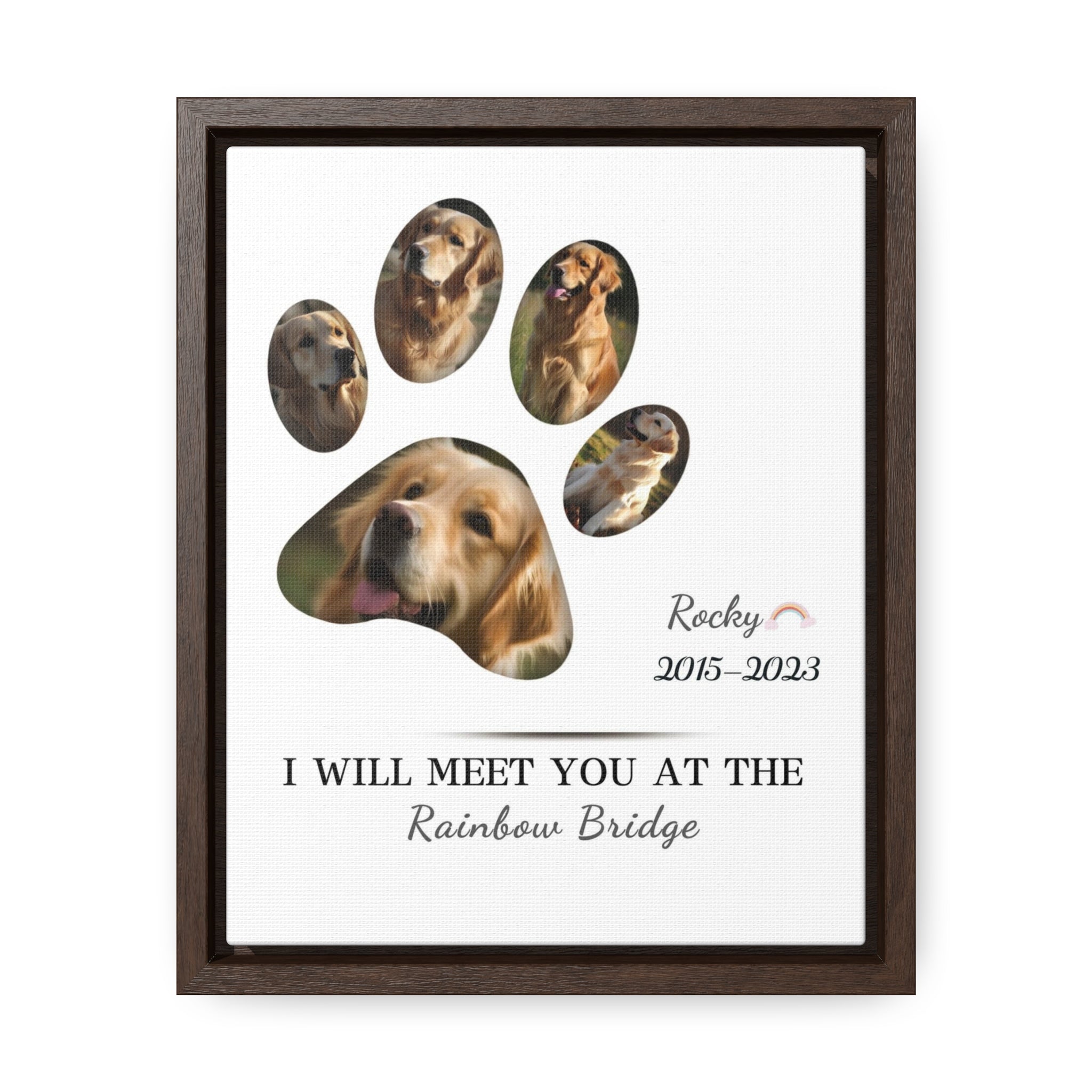Minimalist Dog Paw Print - Personalized Canvas Print Pet Memorial