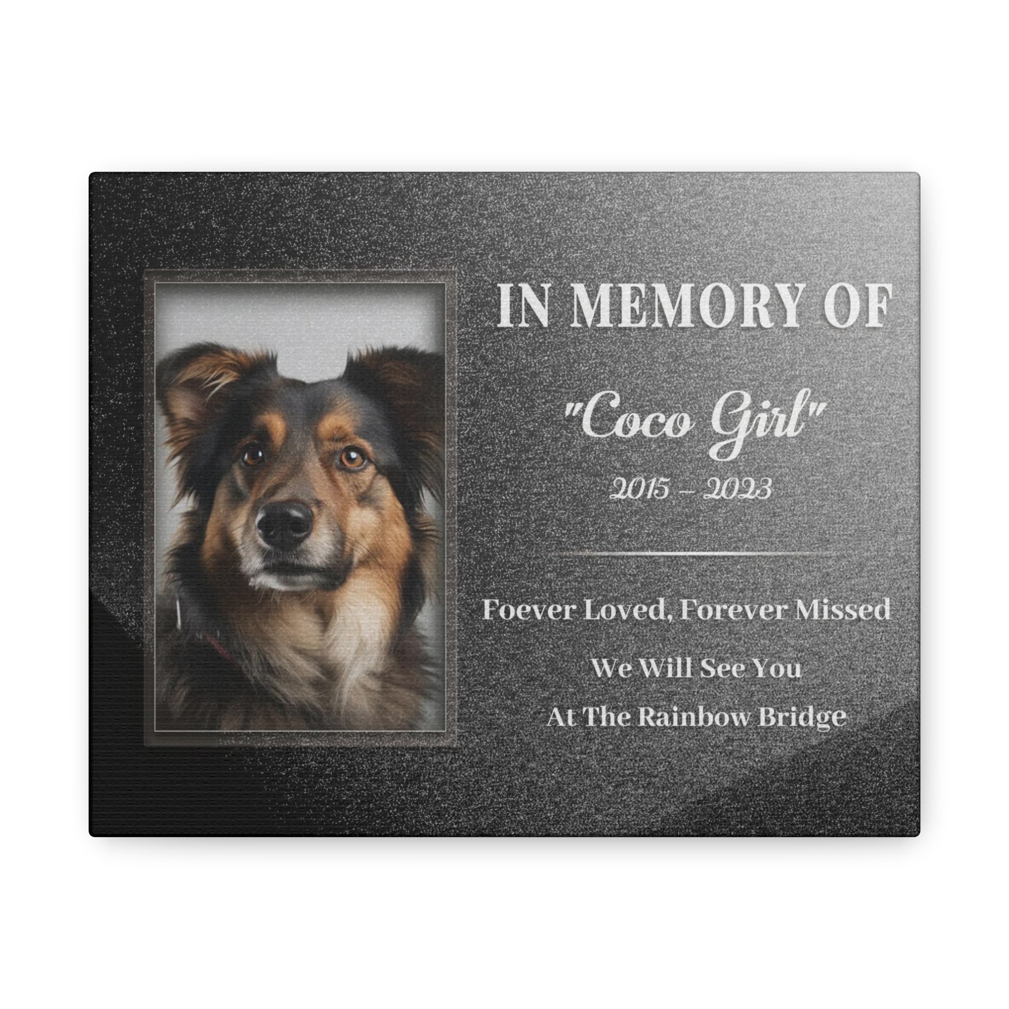 Pet Gravestone Canvas - Personalized Canvas Print Pet Memorial