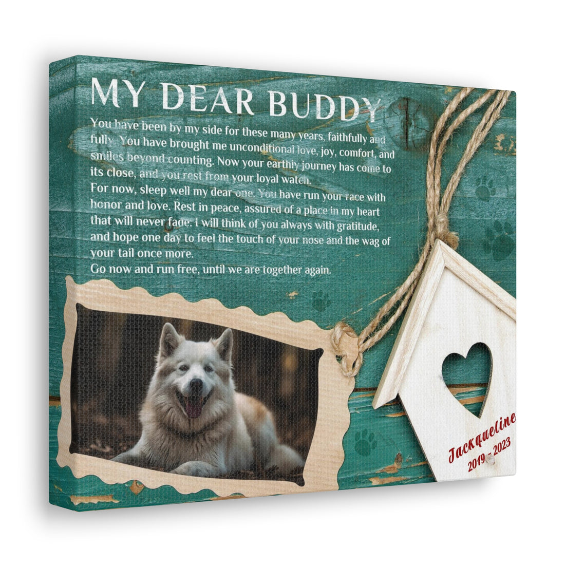 Run Free - Personalized Canvas Print Pet Memorial