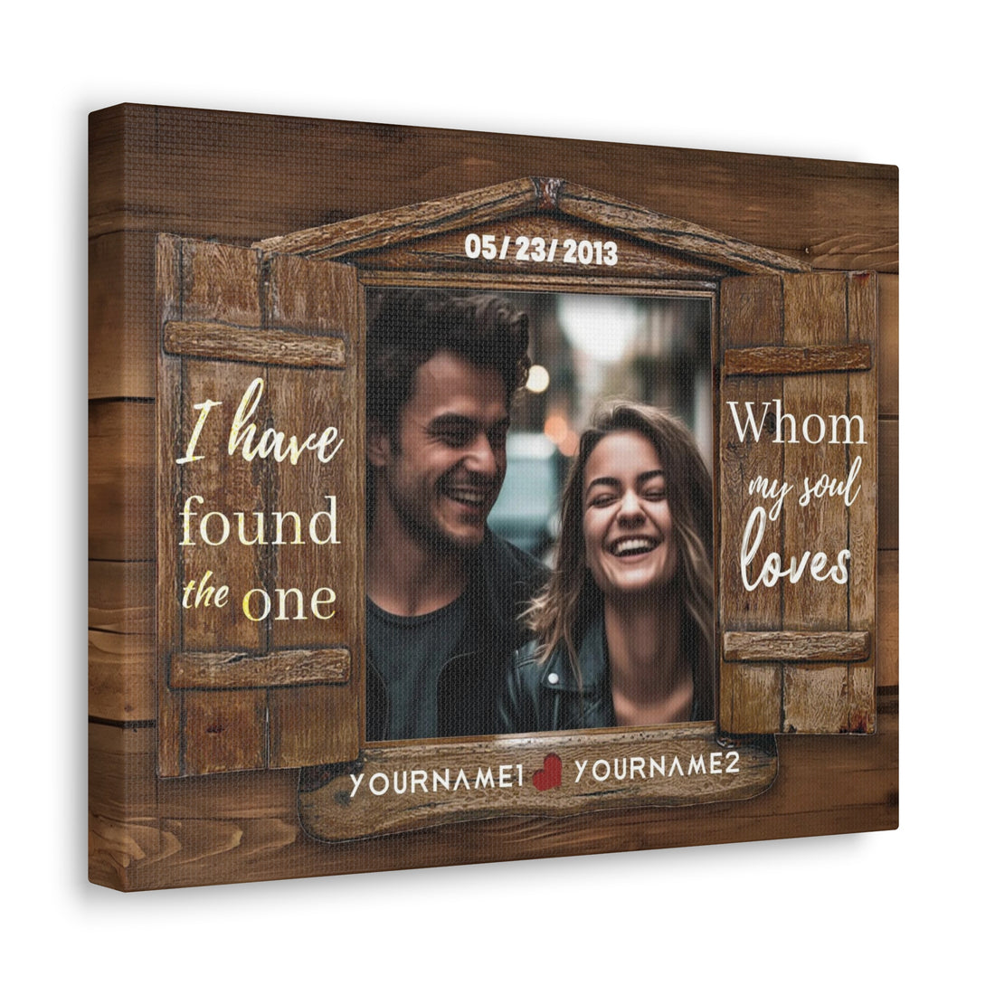 The One My Soul Loves, Wood - Personalized Photo Canvas Print Anniversary Gifts
