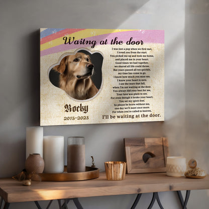 Waiting at the door - Personalized Canvas Print Pet Memorial