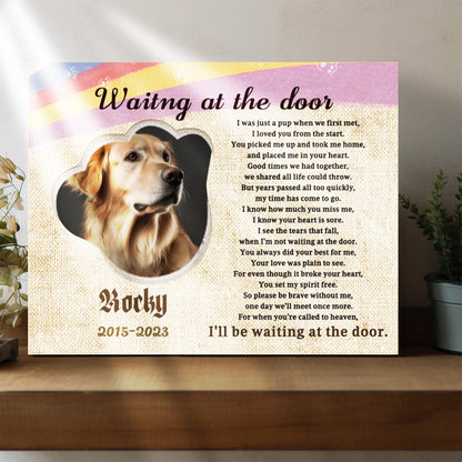 Waiting at the door - Personalized Canvas Print Pet Memorial