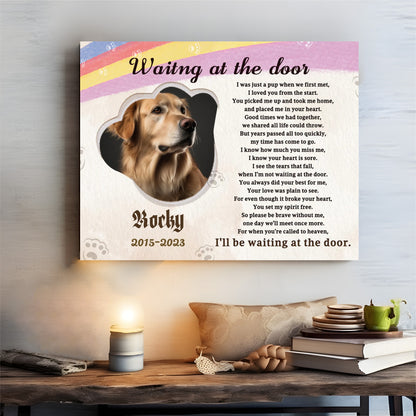 Waiting at the door - Personalized Canvas Print Pet Memorial